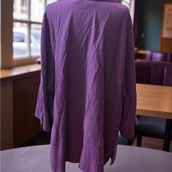 White Stag Women's Deep Purple Button-Down Blouse - Picture 3 of 4